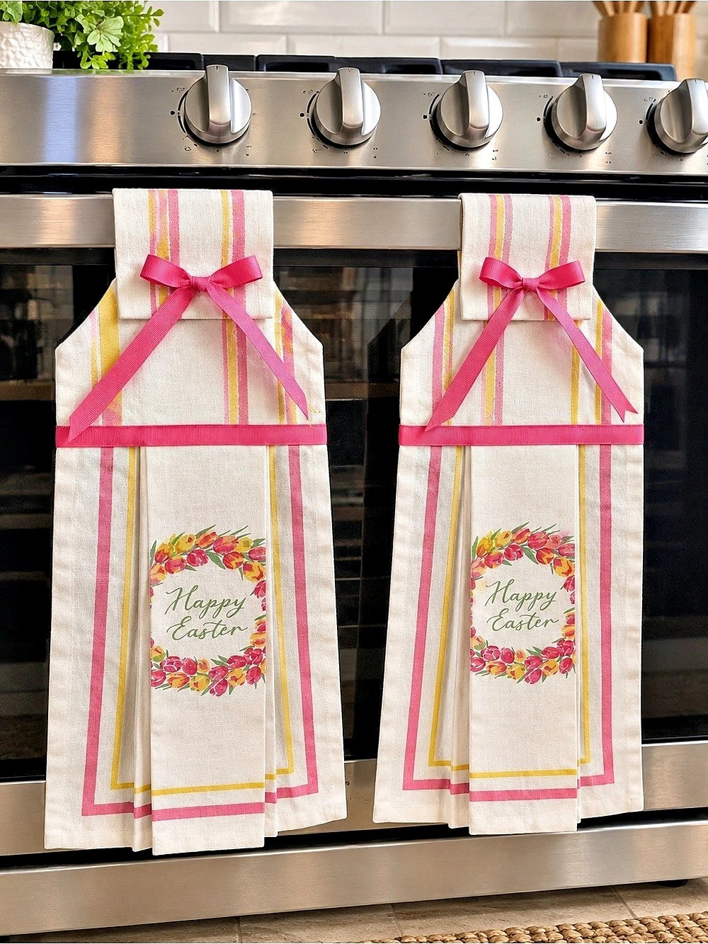 Towel Set Pink & White | 7-Piece